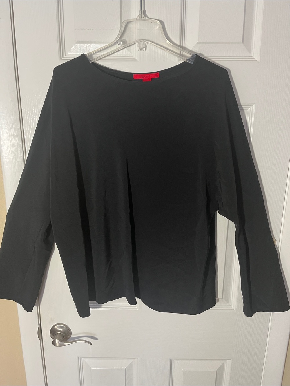 Shamask 100% silk pullover long sleeve relaxed top round neck lagenlook sz3